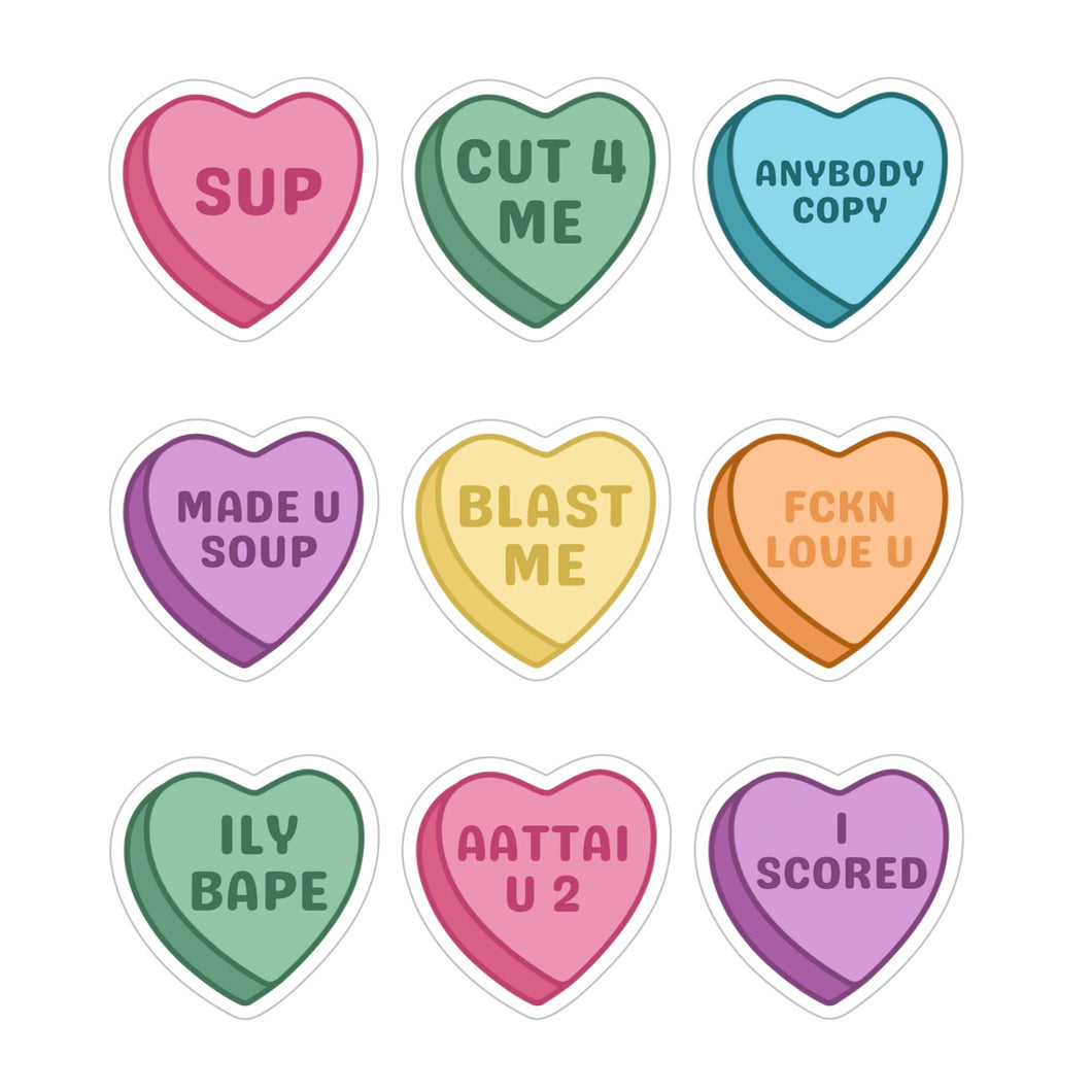 Candy Heart Stickers